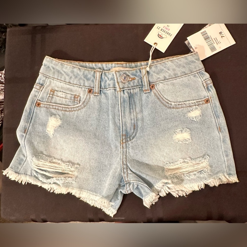 Forever 21 Girls L.A. Light Blue Denim Shorts - Sz 7/8   NEW WITH TAGS!!